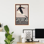 Münchener Ski Garmisch-Partenkirchen Germany ポスター (ホームオフィス)