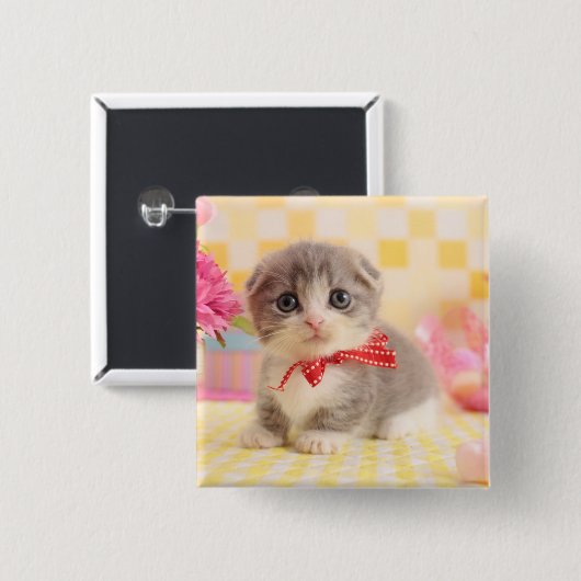 Munchkinの子ネコ 缶バッジ (正面&裏面)