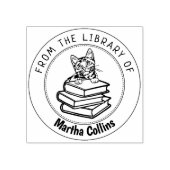 Munchkin Cat図書館の本 ラバースタンプ (インプリント)