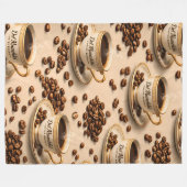 Munchy coffee beans, premium fleece blanket フリースブランケット (正面(横))
