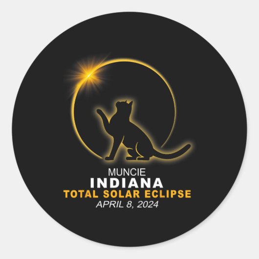 Muncie 2024トータル太陽のEclipse ラウンドシール (正面)