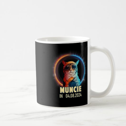 Muncie Indiana Total 太陽の Eclipse 2024 コーヒーマグカップ (右)