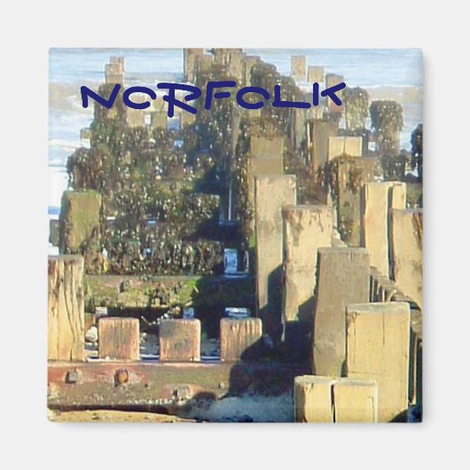 MundesleyビーチGroin，ノーフォーク，イギリス マグネット (正面)