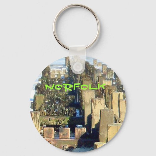 MundesleyビーチGroin, Norfolk, UKキーチェーン キーホルダー (正面)