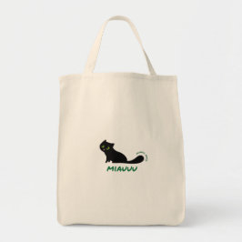 Mundo Gato Black Cat "MIAUUU" Minimalist Tote Bag トートバッグ