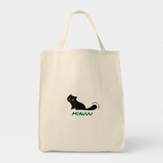 Mundo Gato Black Cat "MIAUUU" Minimalist Tote Bag トートバッグ