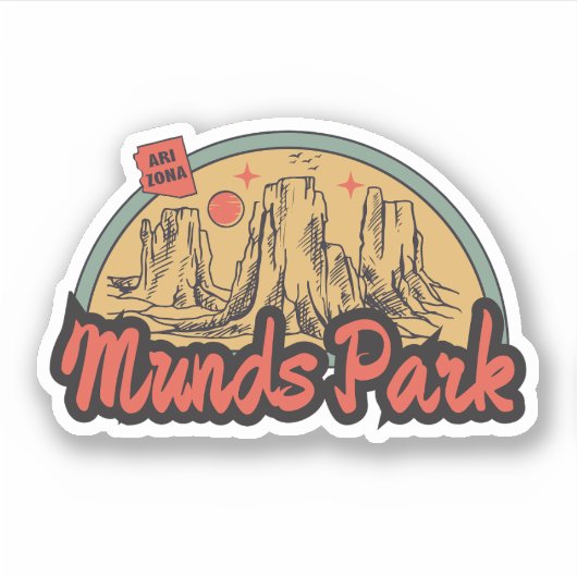 Munds Park，アリゾナ州ステッカー シール (正面)