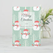 Muñecos de nieve Tarjeta festiva plana シーズンカード (スタンド正面)