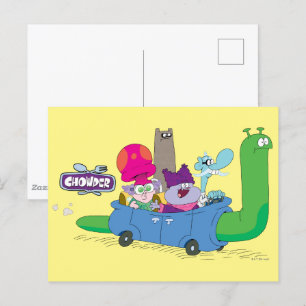 Mung, Chowder, Shnitzel, & Truffles in Snail Car ポストカード