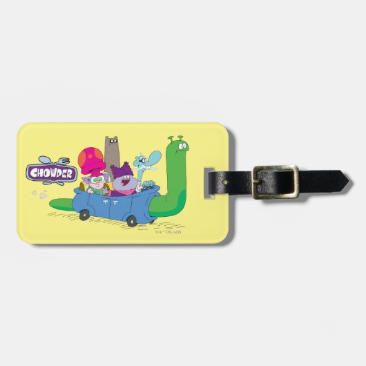 Mung, Chowder, Shnitzel, & Truffles in Snail Car ラゲッジタグ (正面横)