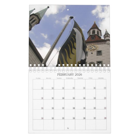Munich & Bavaria 2026 Calendar カレンダー (2月 2026)