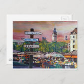 Munich Bavaria Viktualienmarkt With Sigposts ポストカード (正面/裏面)