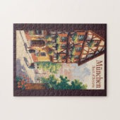 Munich Germany Bavaria Illustration Travel Art ジグソーパズル (横)