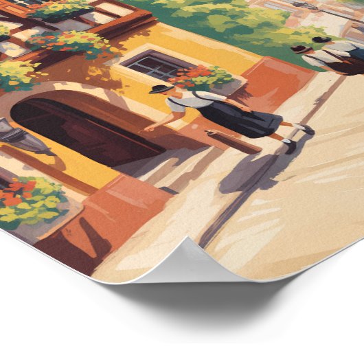 Munich Germany Bavaria Illustration Travel Art ポスター (角)