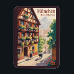 Munich Germany Bavaria Illustration Travel Art マグネット<br><div class="desc">Munich retro vector travel design. From Marienplatz to Oktoberfest,  it’s a must-visit destination full of German heritage and vibrant urban life.</div>