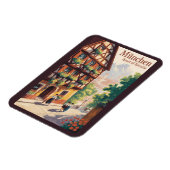 Munich Germany Bavaria Illustration Travel Art マグネット (左側)