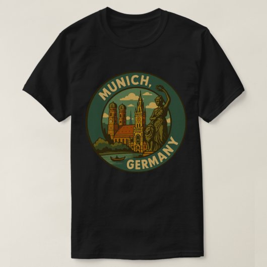 Munich Germany City Art Tシャツ (デザイン正面)