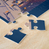 Munich Germany Illustration Travel Art Vintage ジグソーパズル (側面)