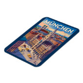 Munich Germany Illustration Travel Art Vintage マグネット (左側)