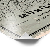 Munich germany map print poster canvas フォトプリント            (角)