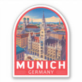 Munich Germany Travel Art Emblem シール (正面)