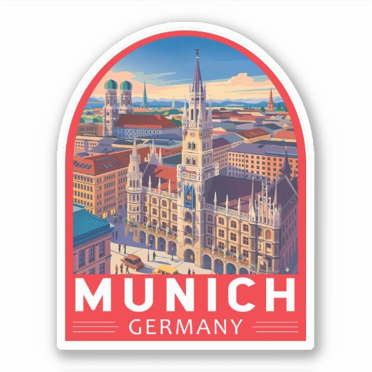 Munich Germany Travel Art Emblem シール (正面)