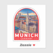 Munich Germany Travel Art Emblem シール (シート)