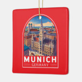 Munich Germany Travel Art Emblem セラミックオーナメント (左)
