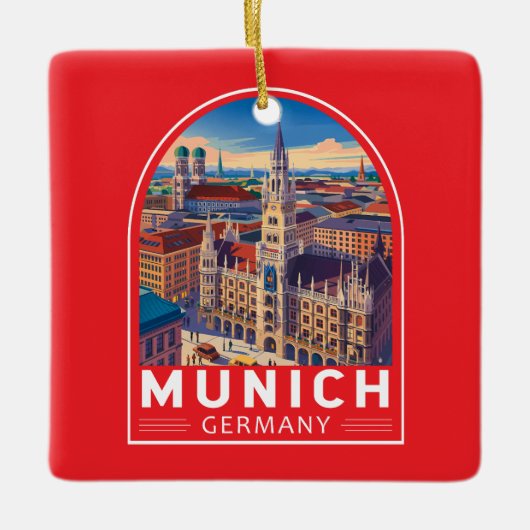 Munich Germany Travel Art Emblem セラミックオーナメント (正面)