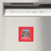 Munich Germany Travel Art Emblem マグネット (インサイチュ (食洗機))