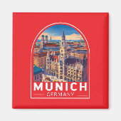 Munich Germany Travel Art Emblem マグネット (正面)