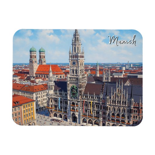 Munich Marienplatz Germany マグネット (横)