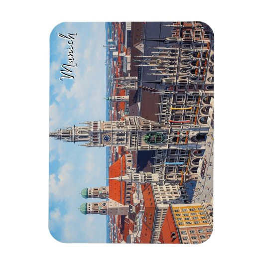 Munich Marienplatz Germany マグネット (縦)
