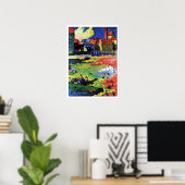 Munich-Schwabing with church St. Ursula ポスター (ホームオフィス)