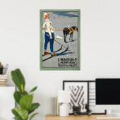 Munich Skiing in Germany Vintage Ski Poster ポスター (ホームオフィス)