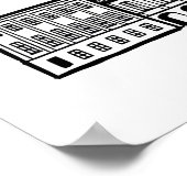 Munich Skyline Poster, Red Title, Black Outline ポスター (角)