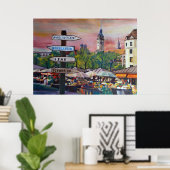 Munich Viktualienmarkt ポスター (ホームオフィス)