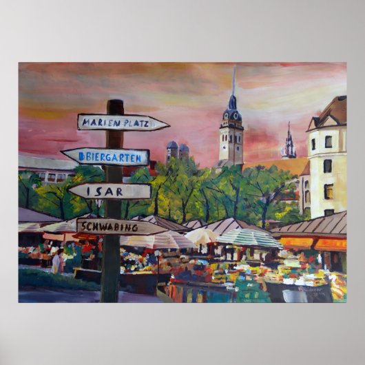 Munich Viktualienmarkt ポスター (正面)
