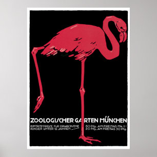Munich Zoo Germany Vintage Travel ポスター