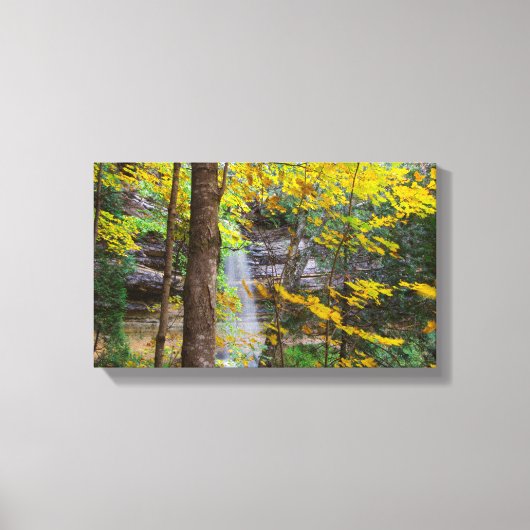 Munising滝イン秋、Munising、ミシガン キャンバスプリント (正面)