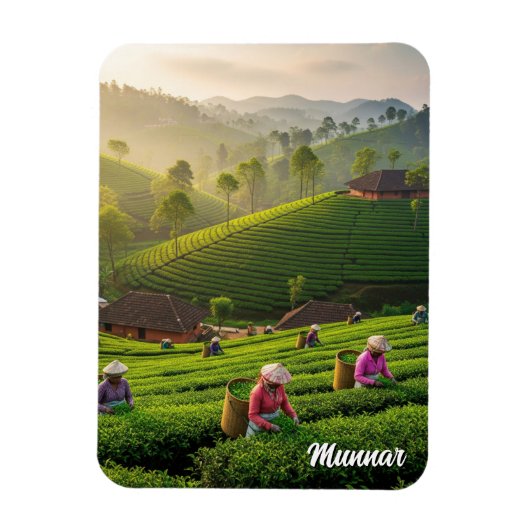Munnar Kerala India Tea Plantation マグネット (縦)