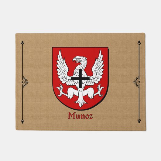 Munoz Historical Shield on Burlap Background ドアマット (正面)