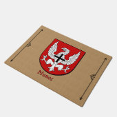 Munoz Historical Shield on Burlap Background ドアマット (アングル)