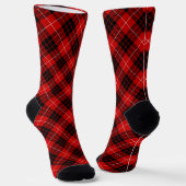 Munro tartan red black plaid ソックス (傾斜あり)
