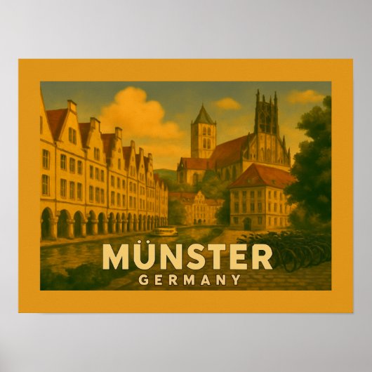 Münster Germany City Art ポスター (正面)