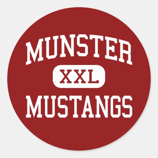 Munster - Mustangs – 高校 – Munster Indiana ラウンドシール (正面)
