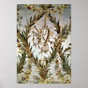 Mural silk of the Empress' Bedroom, 1787 ポスター