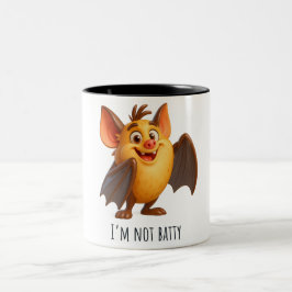 Murciélago adorable "I'm not batty" ツートーンマグカップ