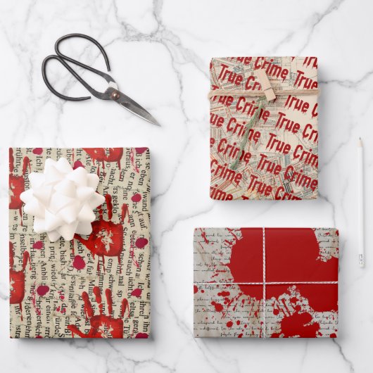 Murder mystery crime fan cold case bloody ラッピングペーパーシート (正面)