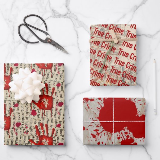 Murder mystery crime fan cold case bloody  ラッピングペーパーシート (正面)